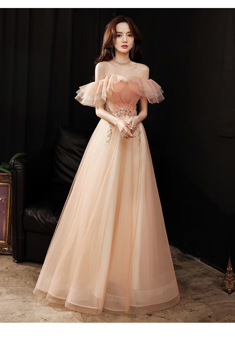 礼服高贵优雅晚礼服女2021晚礼服2021新款气质优雅高腰修身生日宴会