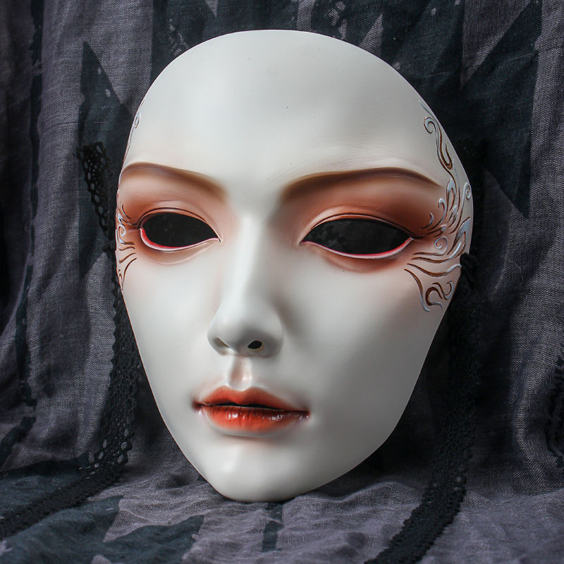 汉服古风面具全脸男女快手网红配饰魂作物手绘化妆舞会面具暗黑王子