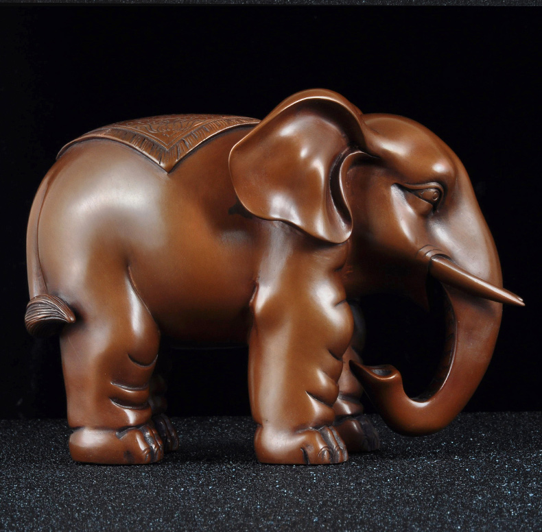 净艺坊 紫铜大象摆件一对象家居客厅电视柜装饰品乔迁商务礼品 17#象1