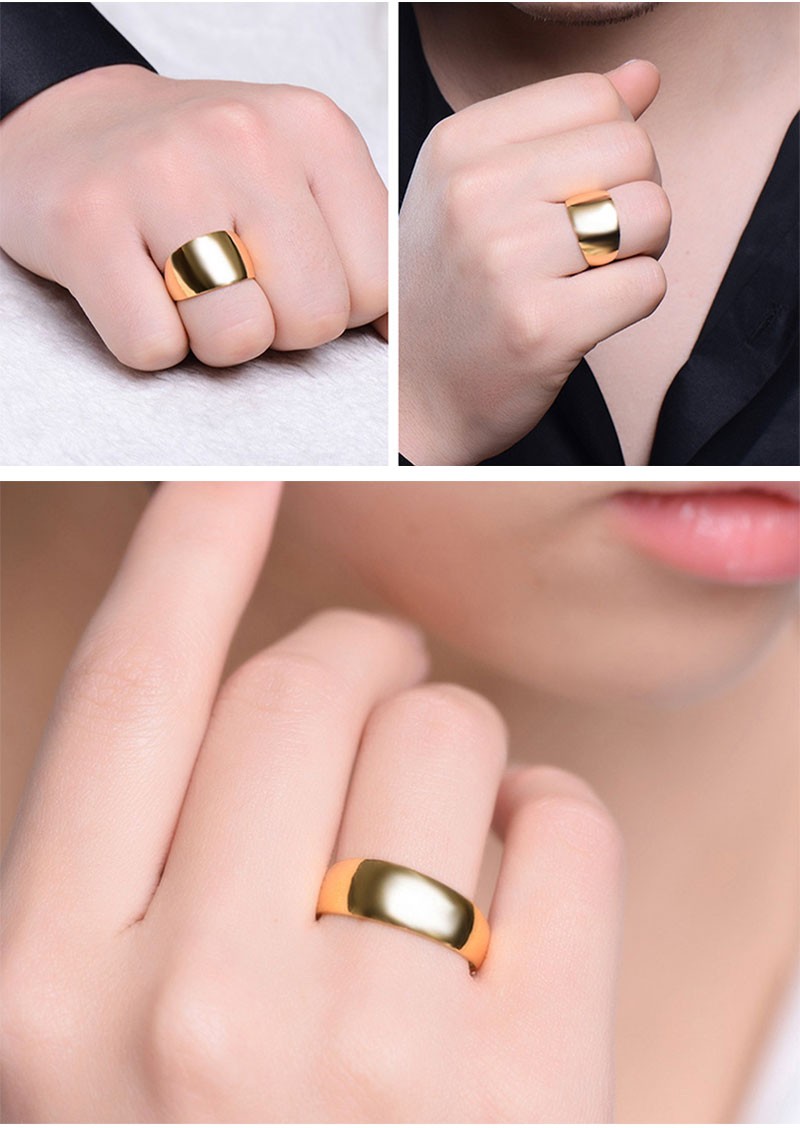 凤雅集珠宝999足金光面经典蛇肚黄金活口戒指情侣对戒金镏子指约送