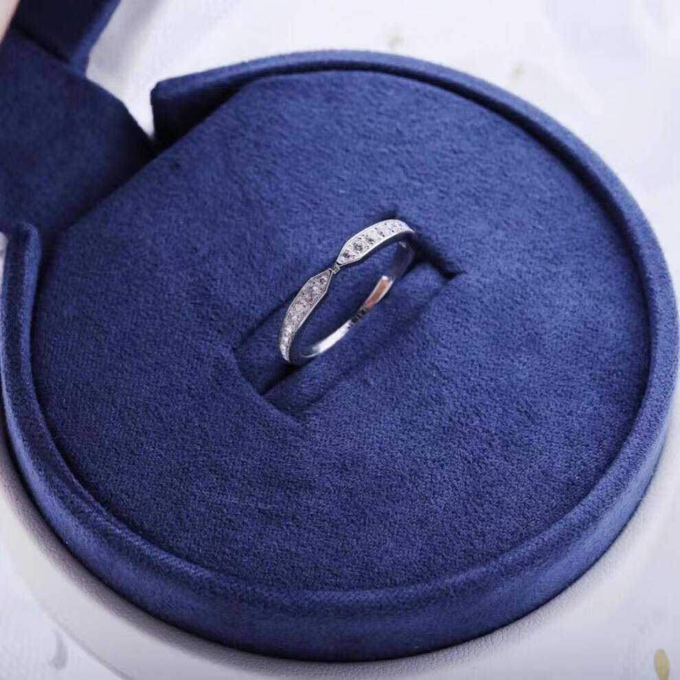 尚美对戒 plume戒指女v金高版镀金银质满钻v形男女婚戒轻奢情侣对戒