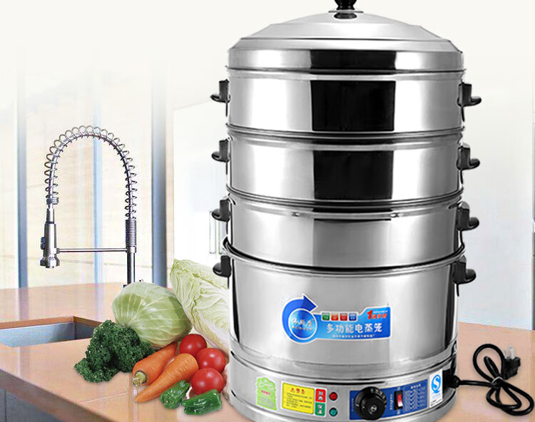 酒店厨具大容量伟斯盾电蒸笼商用不锈钢定时多层大容量蒸包子机家用蒸