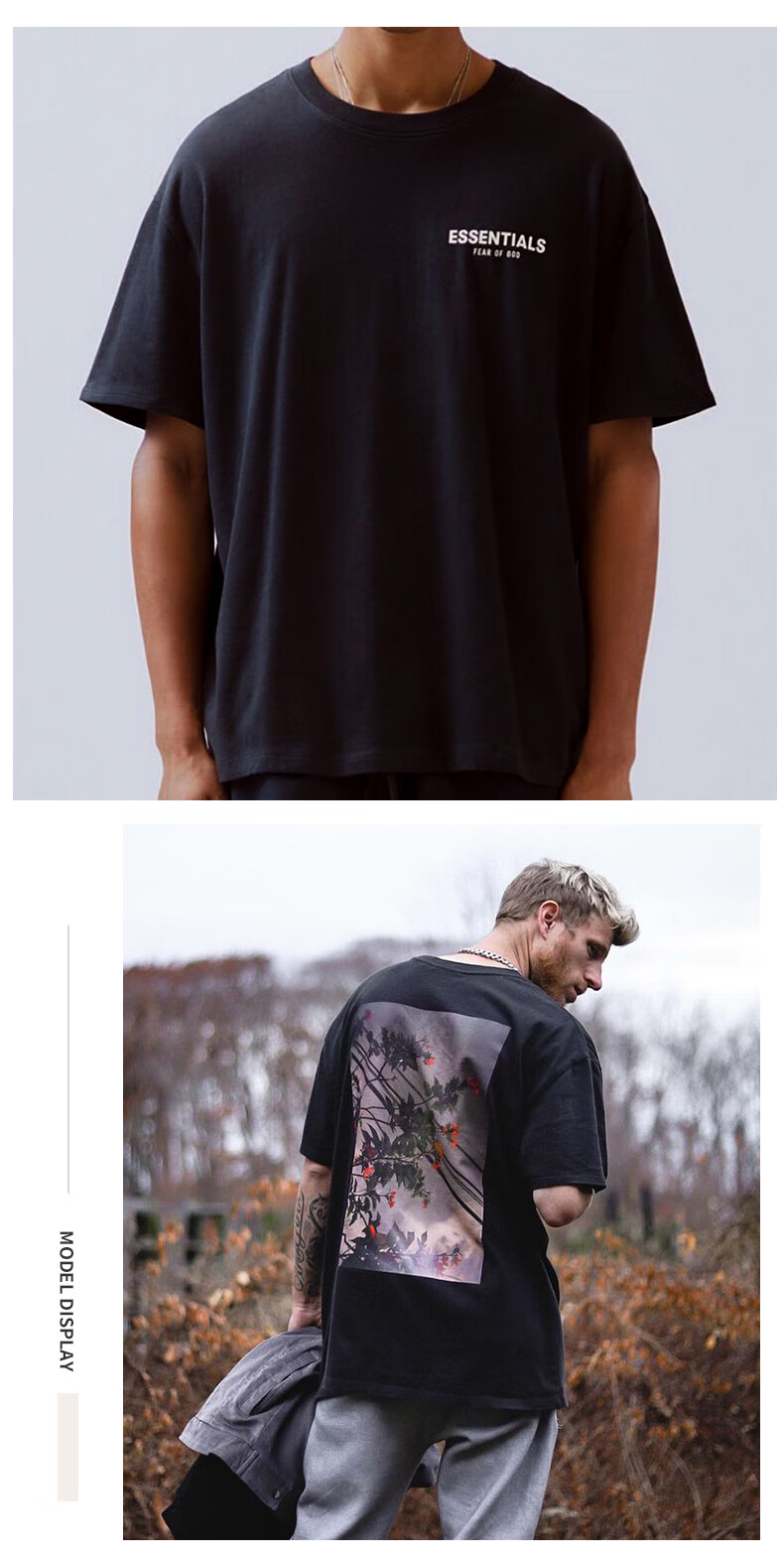fear of god fog潮牌复线花卉短袖棉质t恤男女高街宽松情侣装大印花潮