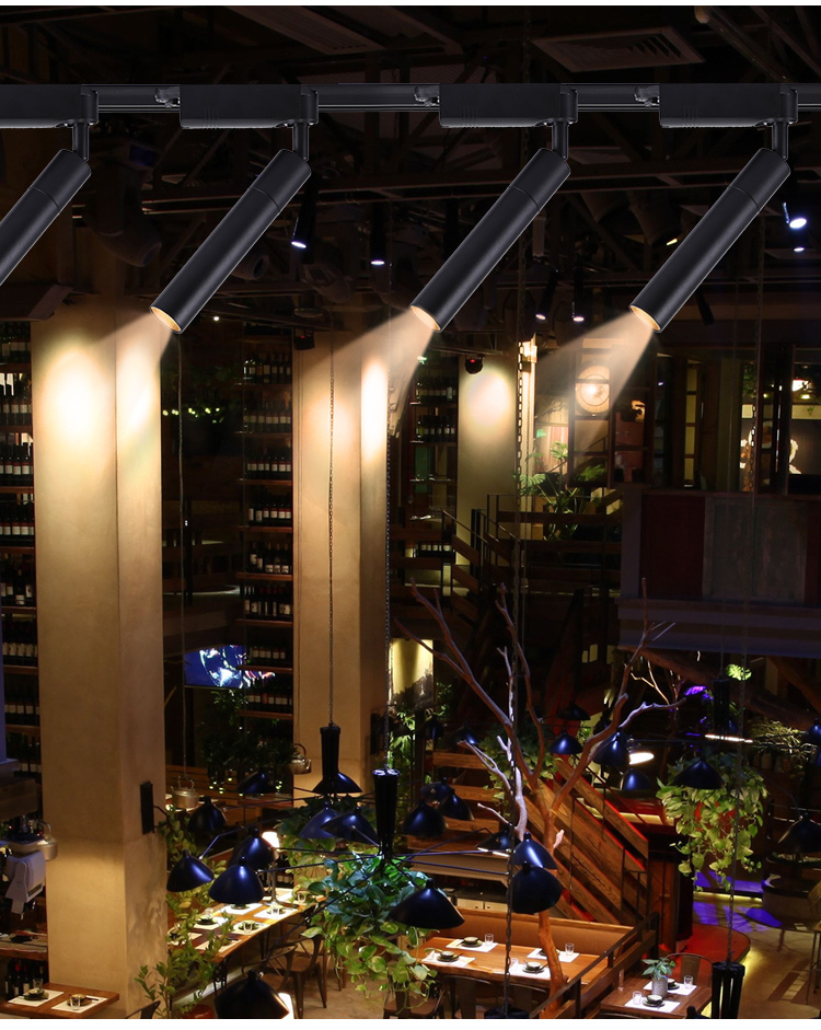led长筒射灯轨道灯主题餐厅清吧氛围灯火锅店酒吧明装射灯聚光 吸顶款