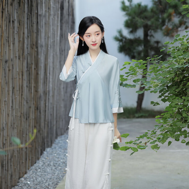 eopn品牌 唐装女民国风女汉元素复古开襟交领汉服上衣改良日常中式新