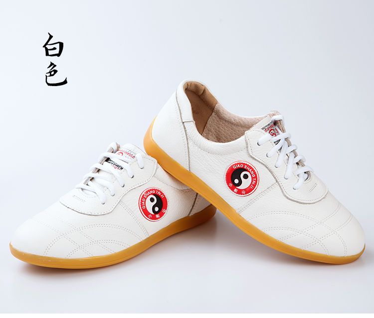 小和山太极鞋女真皮软牛皮牛筋底武术鞋男太极拳练功鞋子夏季透气