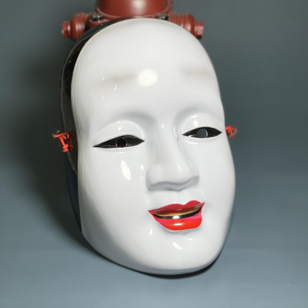 天狗面具能剧面具塑料孙次郎日本戏剧道具演出鬼首赤般若天狗丑女人