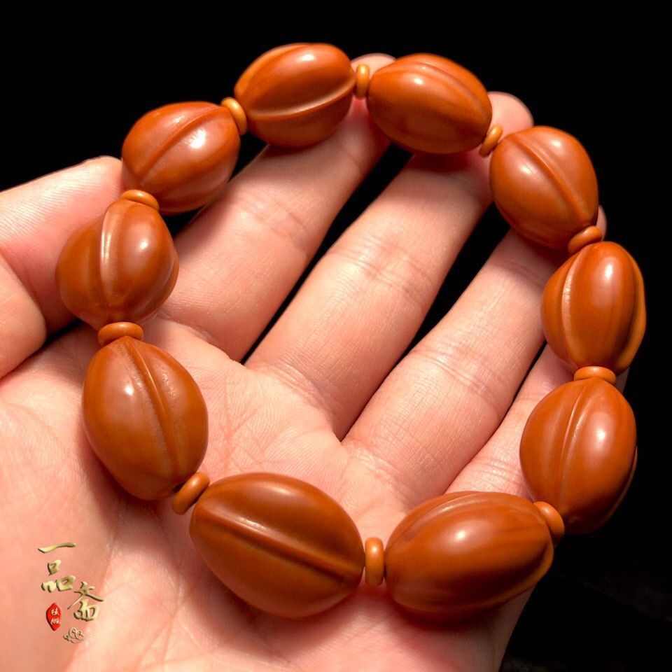 定制梅林铁核鲨鱼背橄榄核手串大籽素核文玩原籽光珠素串原核圆珠素珠