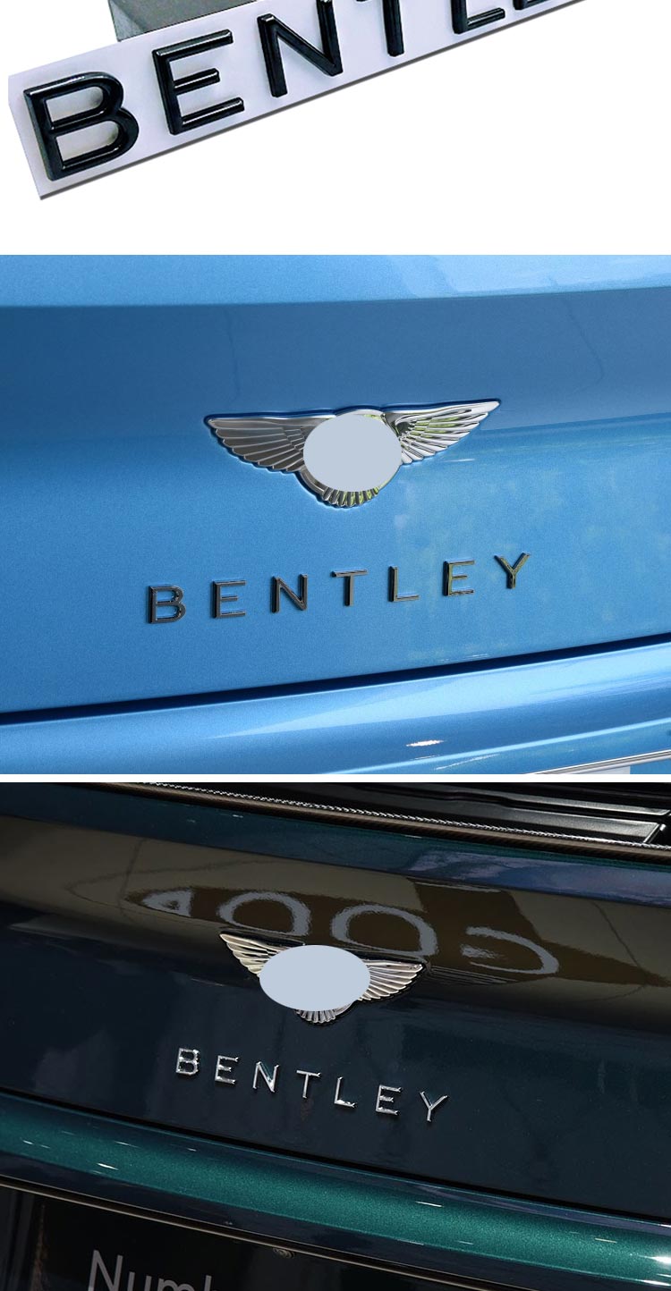 宾利欧陆车标英文贴 bentley后备箱字母标 飞驰添越改装黑色尾标