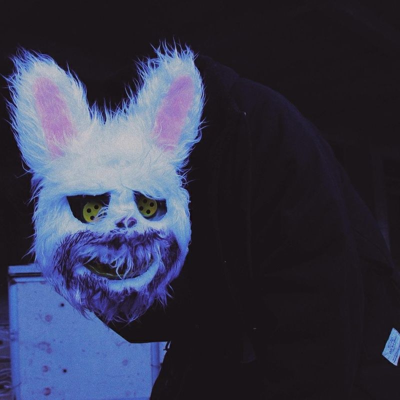 珠筠 血腥兔面具头套恶魔兔子般若面具恐怖逼真吓人惊悚万圣节鬼脸