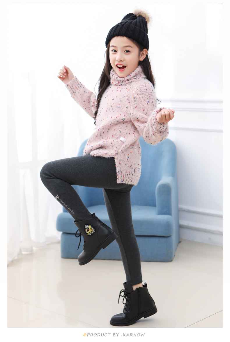 女童打底裤冬加绒加厚2019新款儿童洋气外穿秋冬裤子中大童中厚款