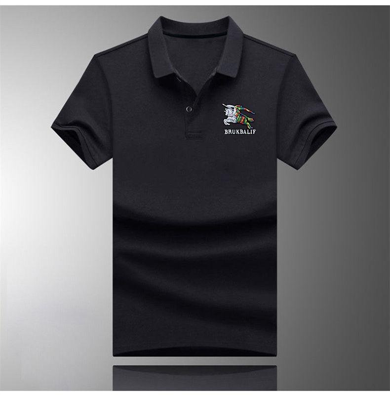 巴宝莉男装 polo衫翻领刺绣男短袖夏季潮牌休闲修身半袖日系上衣服奢