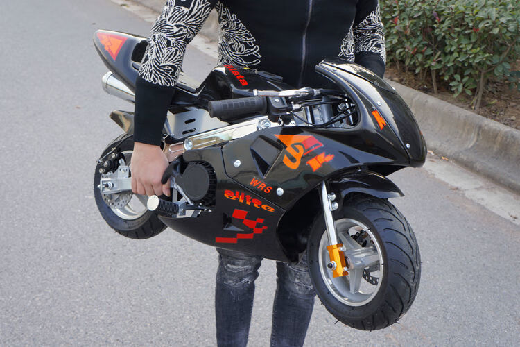 新款迷你小型摩托车儿童摩托车汽油机车整车二冲程趴车电动摩托车新款