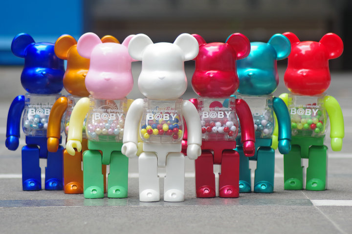 积木熊暴力熊 my first baby 粉色千秋模型公仔400% 白色千秋28厘米