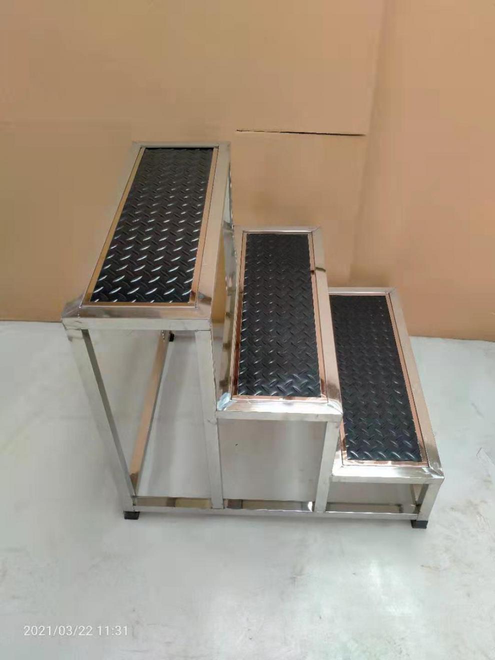 卉芸冉加宽不锈钢台阶脚踏凳梯凳步梯台阶二三步梯脚踏台家用踏步台阶