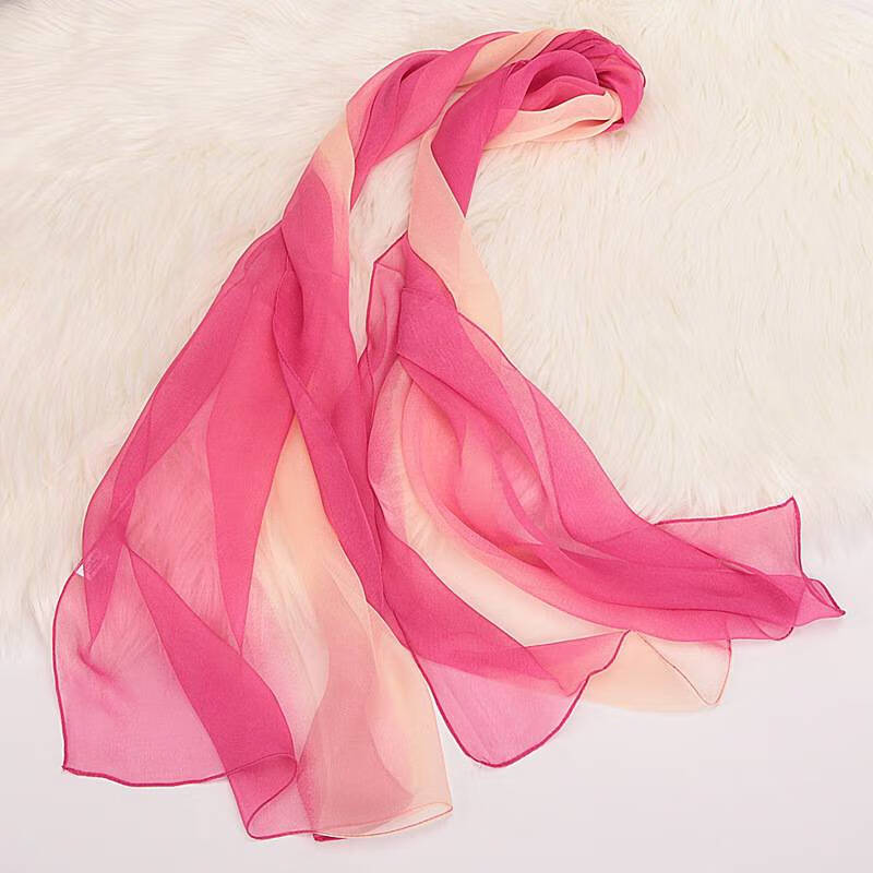 形体礼仪渐变丝巾女培训走秀表演纱巾乔其纱围巾练功舞蹈丝巾 渐变