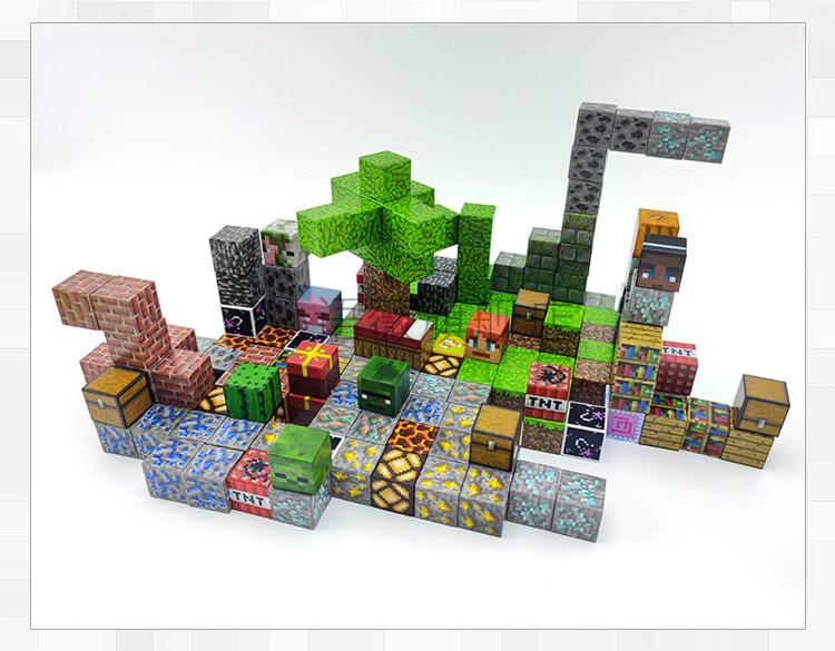 我的世界磁力积木 我的世界拼装磁力磁铁方块积木创意生日礼物玩具