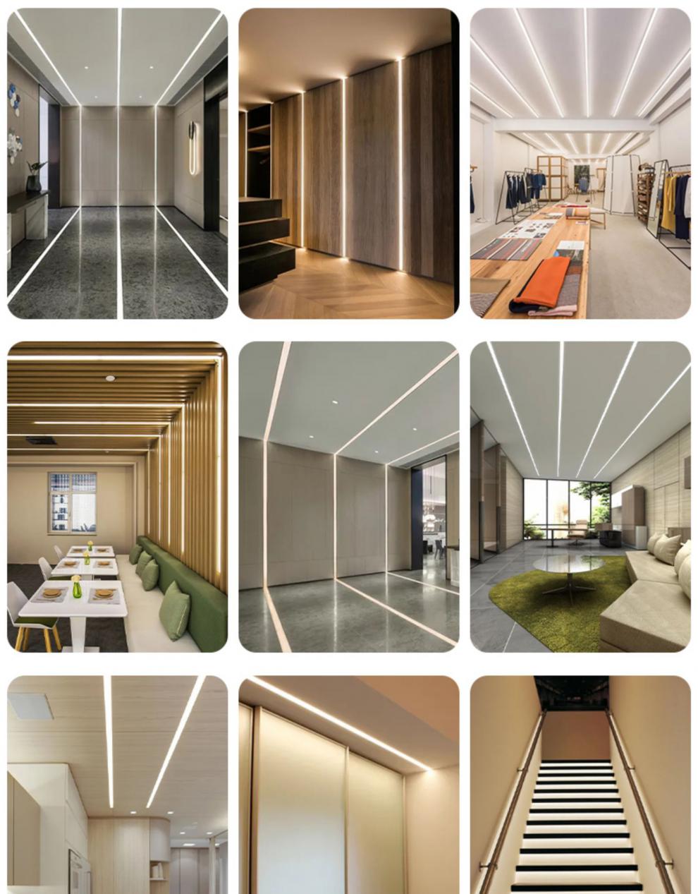 凡蒂姿 追光流水线形灯嵌入式线条灯暗装黑钛金条线型灯铝槽线性