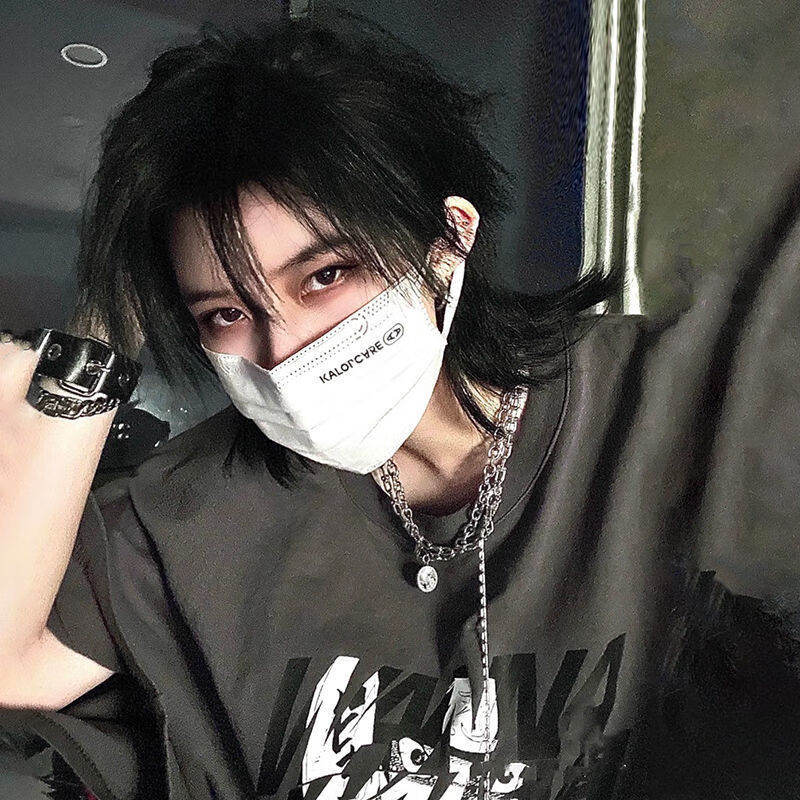 鲻鱼头假发男女中长发网红日系武士头发型韩版帅气可扎