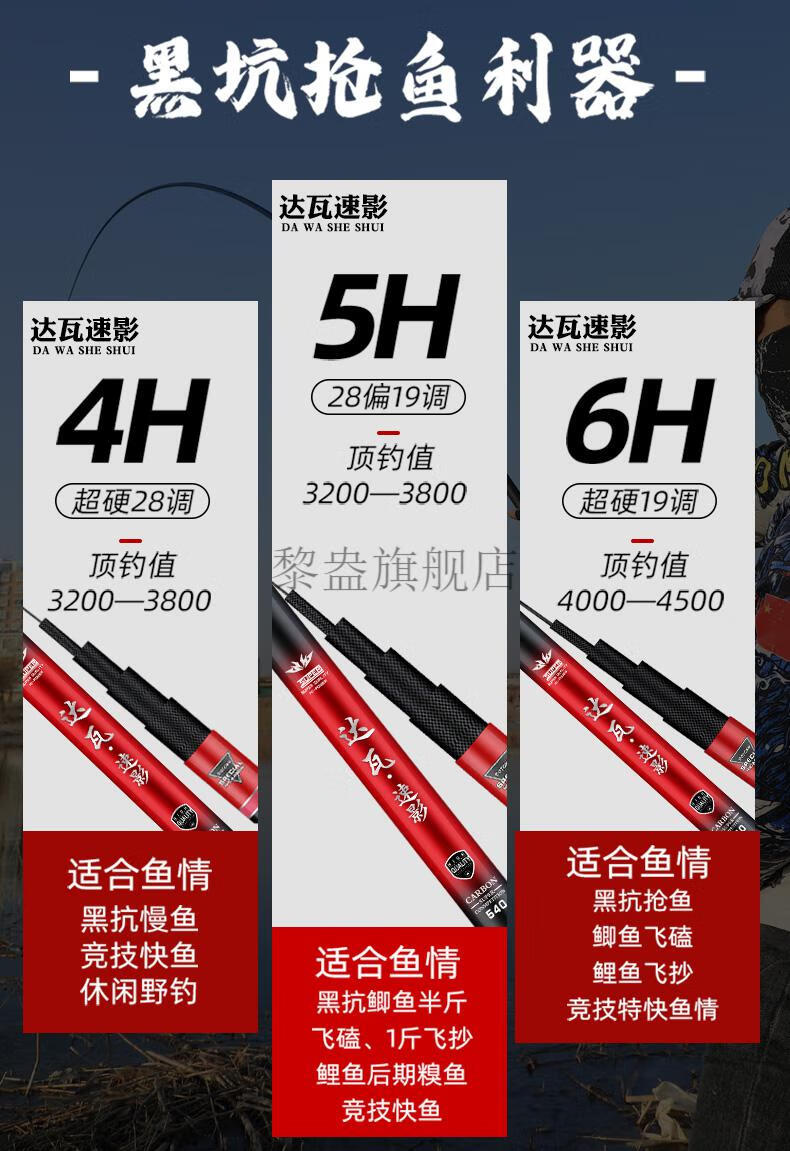 进口达瓦速影鱼竿碳素 超轻超硬19调十大台钓竿手杆品牌钓鱼竿套旗舰