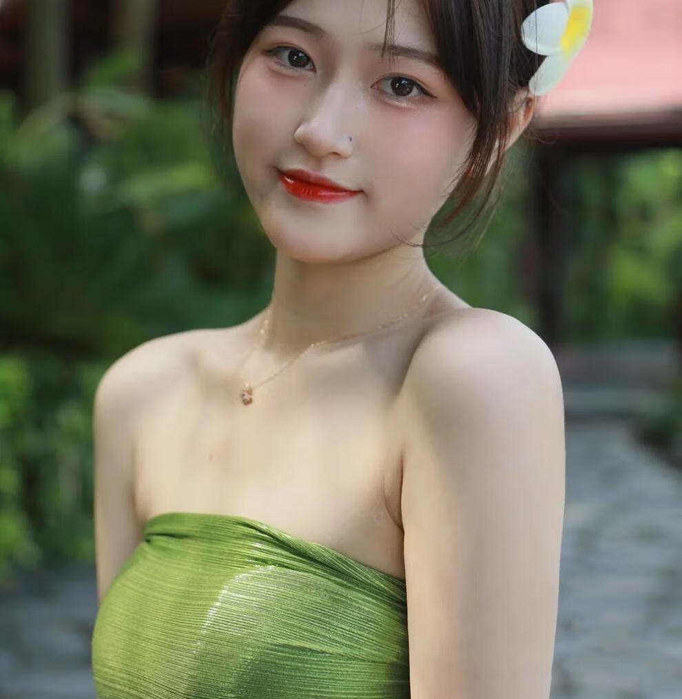 西双版纳傣族服装女舞蹈裹胸网红鞠婧祎影楼艺术写真拍照主题 绿色