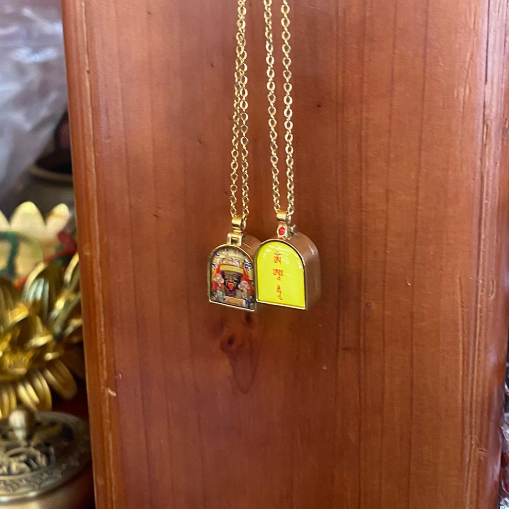 扎基寺扎基拉姆迷你小嘎乌盒项链挂坠 随身小唐卡像吊坠挂饰护身符