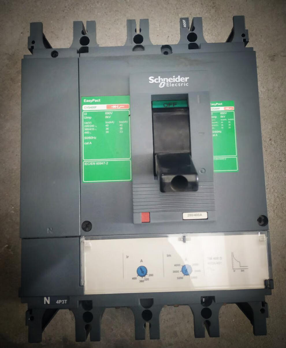 施耐德塑壳断路器 cvs100 160 250 400 630n/f3p空气开关可调电流 3p