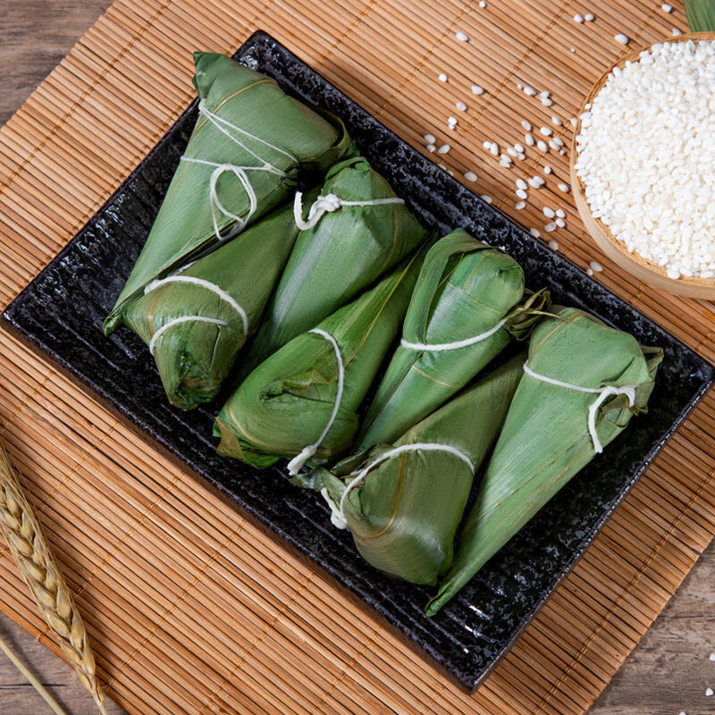 土家族传统原味纯糯米手工包粽子三角形粽子真空包装粽子叶白水粽6个