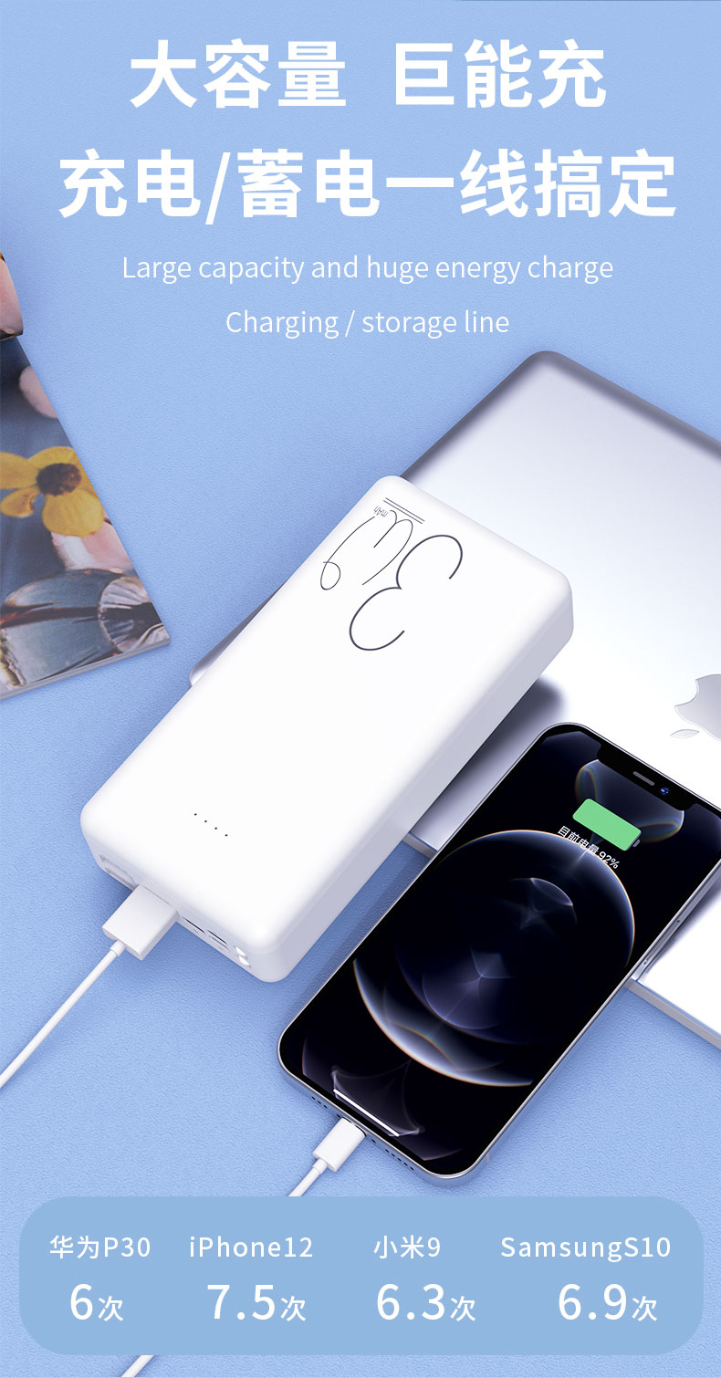 半岛铁盒30000毫安快充充电宝pd快充大容量手机移动电源黑科技neeize