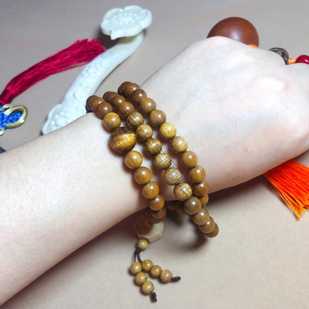 天然金丝楠木道教道家8108颗流珠混元念珠冷门手串哲女八十一颗10mm