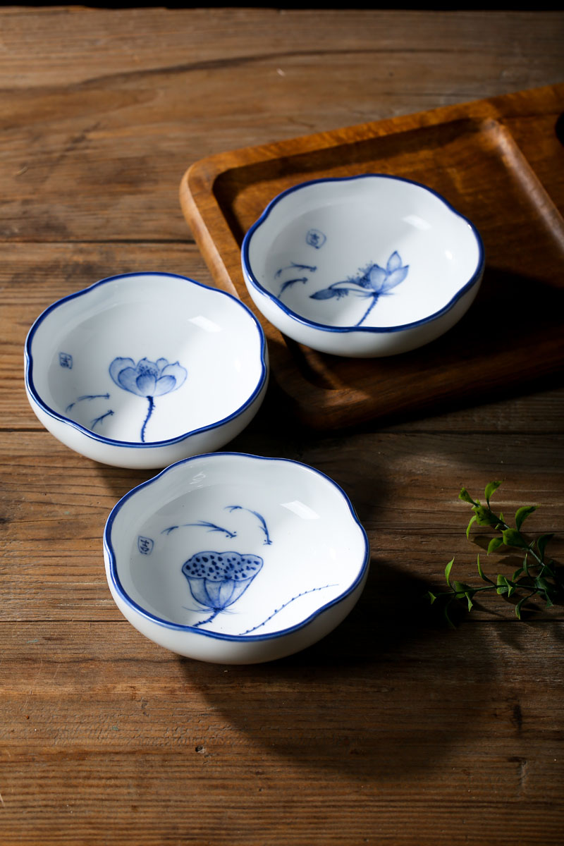 高端中式水果盘禅意茶点盘中式陶瓷水果盘点心盘家用干果盘子景德镇