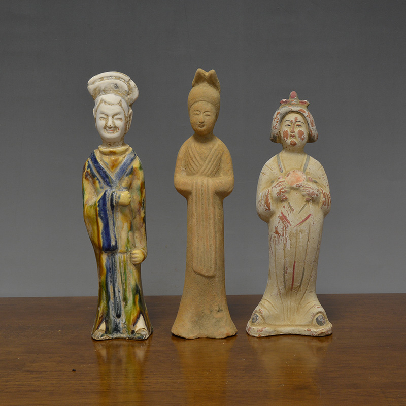 古玩陶瓷艺术装饰收藏洛阳仿古唐三彩仕女人物陶俑像仿老出土做旧 12