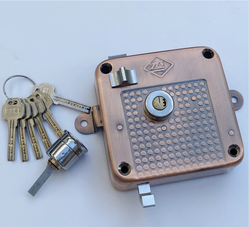 适用于保德安888-5十字通用型锁体 老式外装门锁背包锁分体 四孔方型