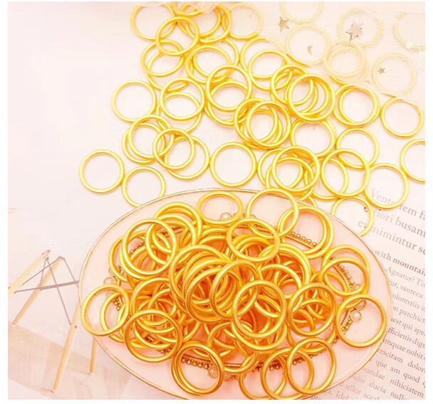 老凤凰古法金光圈戒指黄金指环戒细足金新款金刚圈时尚款999足金传承