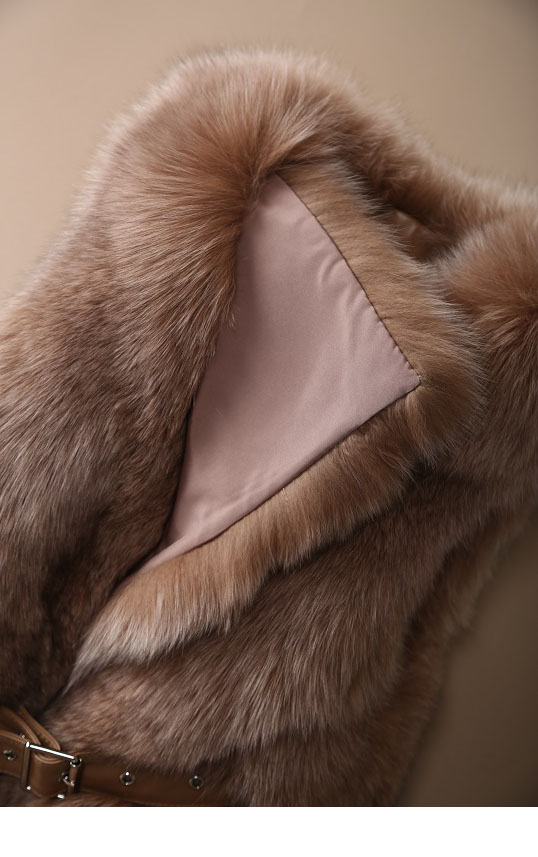 整皮狐狸毛皮草马甲背毛外套女装背心坎肩2019秋冬新款 咖啡色 m