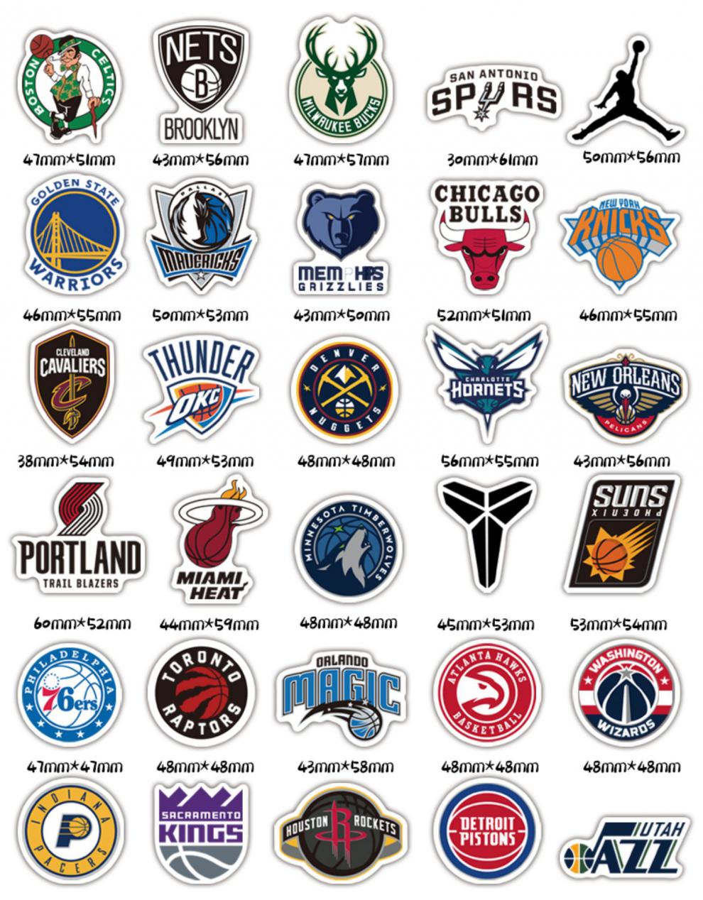 勇士队贴纸汽车贴纸海报墙贴纸2021nba队标贴纸篮球球队logo纪念科比