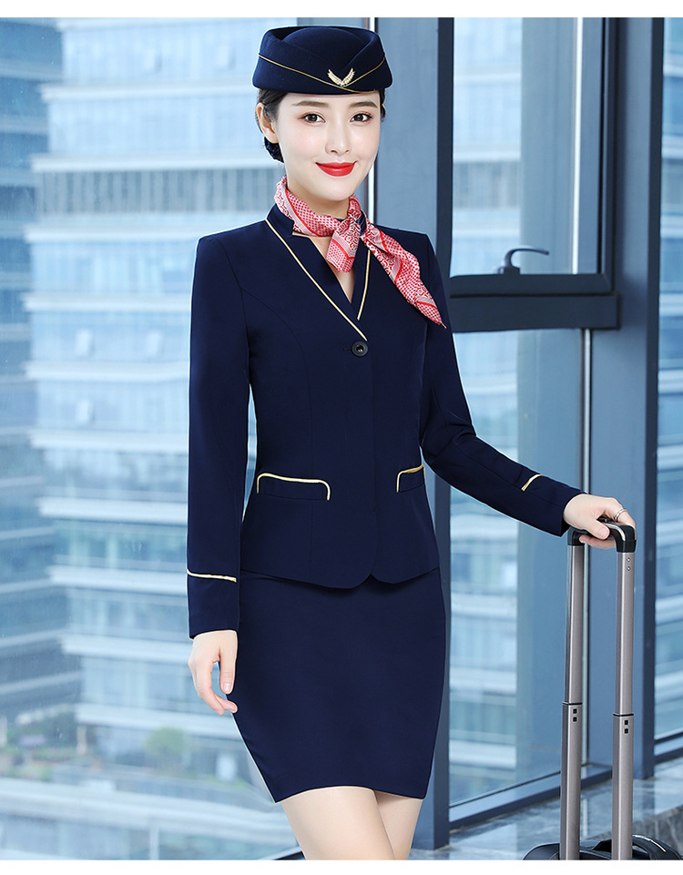 海航空姐制服职业套装酒店前台美容师工作服女乘务员航空学院西装工装