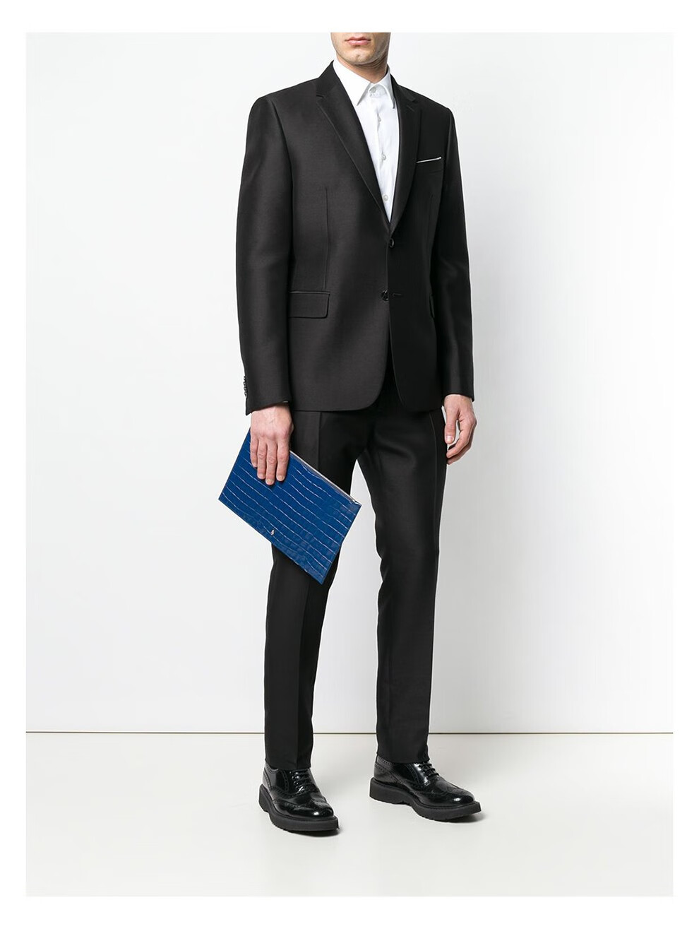 alexandermcqueen亚历山大麦昆男士牛皮鳄鱼纹骷髅头带卡位手拿包