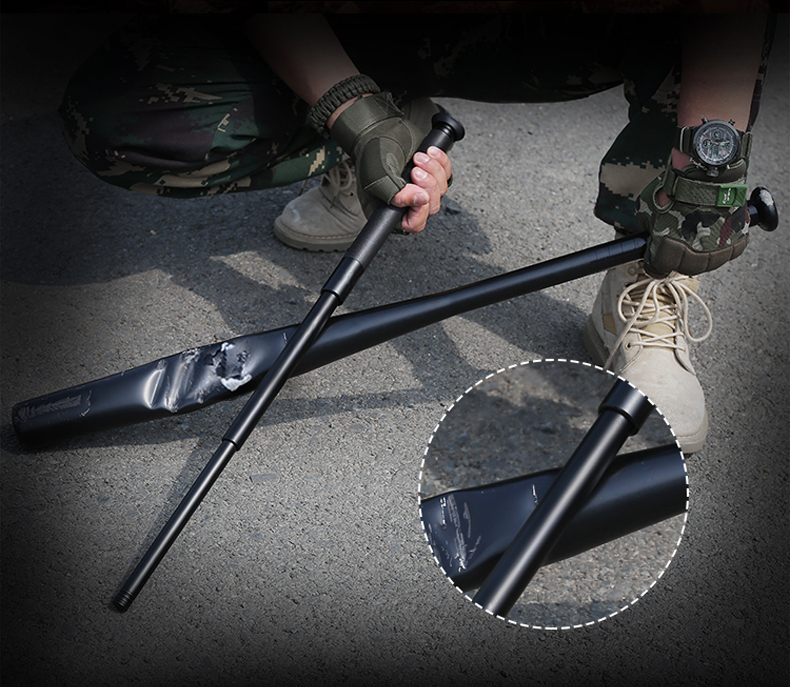 野人机械棍合法防身用品车载甩棍自卫便携三节伸缩 挡dao款26寸重机