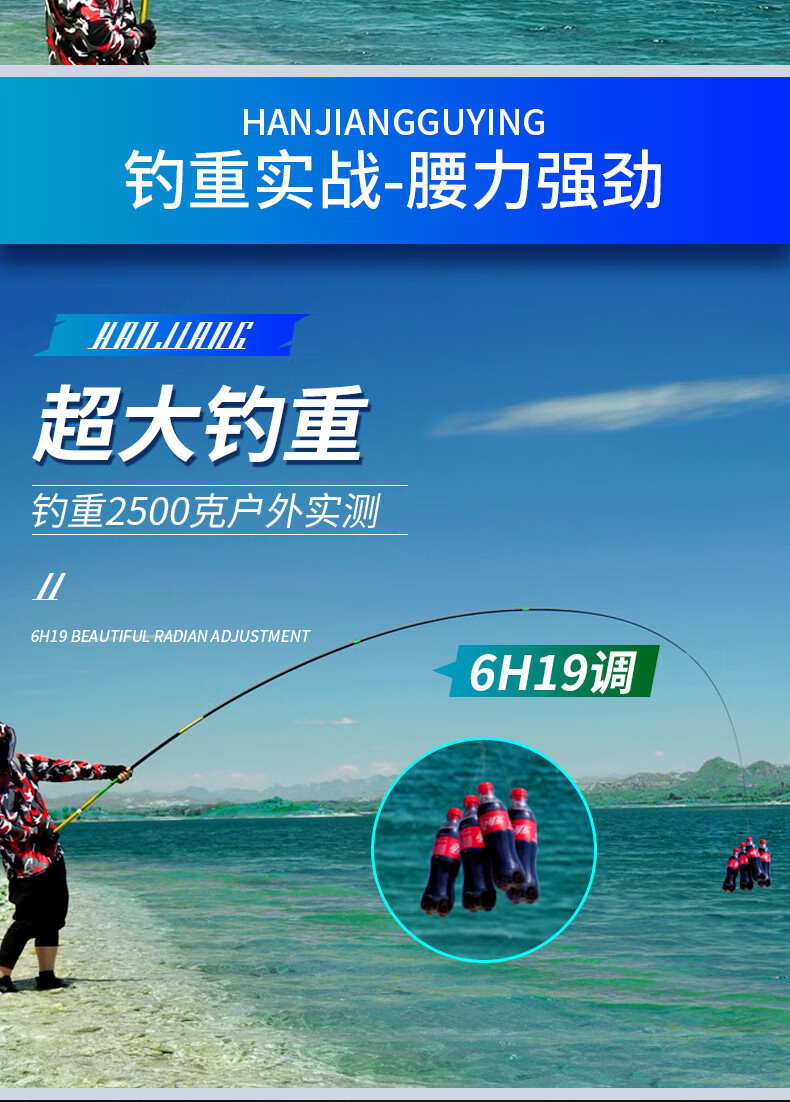 武汉邓刚浪尖官方鱼竿同款寒江孤影鱼竿高碳素超轻超硬6h19调黑坑竿大