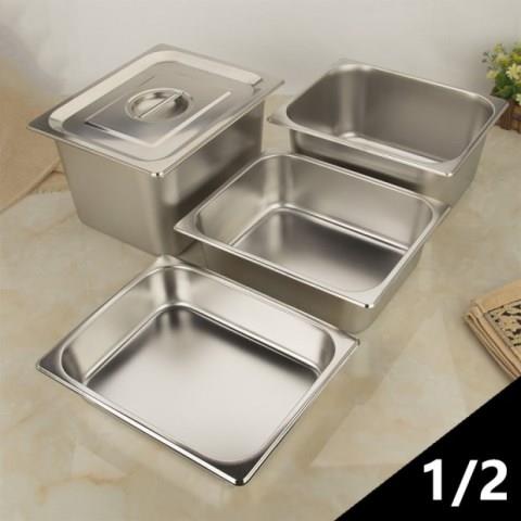 餐厅不锈钢带盖盛菜盆铁盆长方形厨房吃饭长方形菜盒小菜盒分格小菜盆