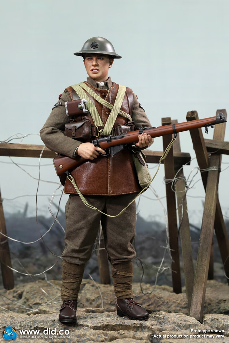 现货did 1917一战英军步兵b款汤姆1/6兵人模型 e60064战壕地台 现货