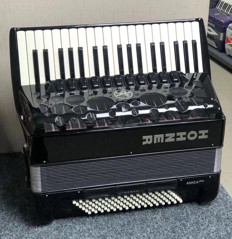 德国霍纳牌四排簧96贝斯手风琴 全新未拆箱定制款 黑色【图片 价格