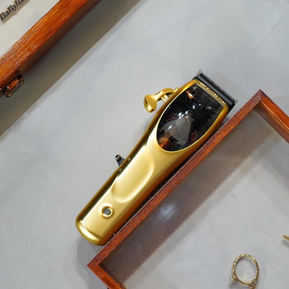 摩尔达mrd电推剪渐变理发器理发剪hc_100渐变复古油头推 t雕刻黑色