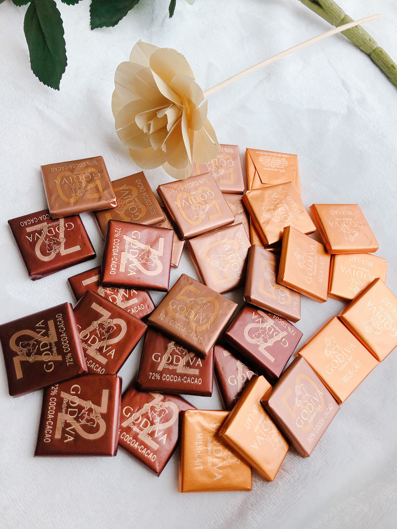 歌帝梵godiva巧克力 比利时排块牛奶72�%黑巧克力30片散装年货喜糖