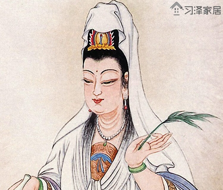 准提菩萨画像观音佛祖南海白衣杨柳子大士净瓶施药观世音画像结缘卷轴