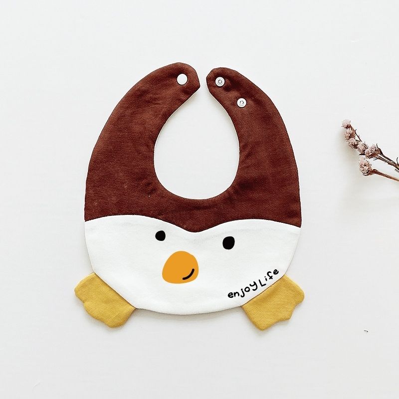 迪士尼商场同款夏季上新婴儿口水巾卡通萌宠动物立体宝宝围嘴纯棉儿童