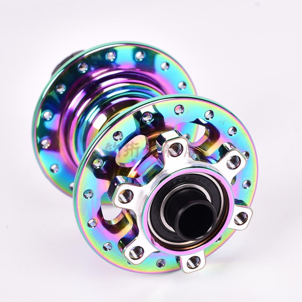 【京选品质】自行车花鼓 旋飞arc005花鼓真空镀彩虹色山地自行车花鼓