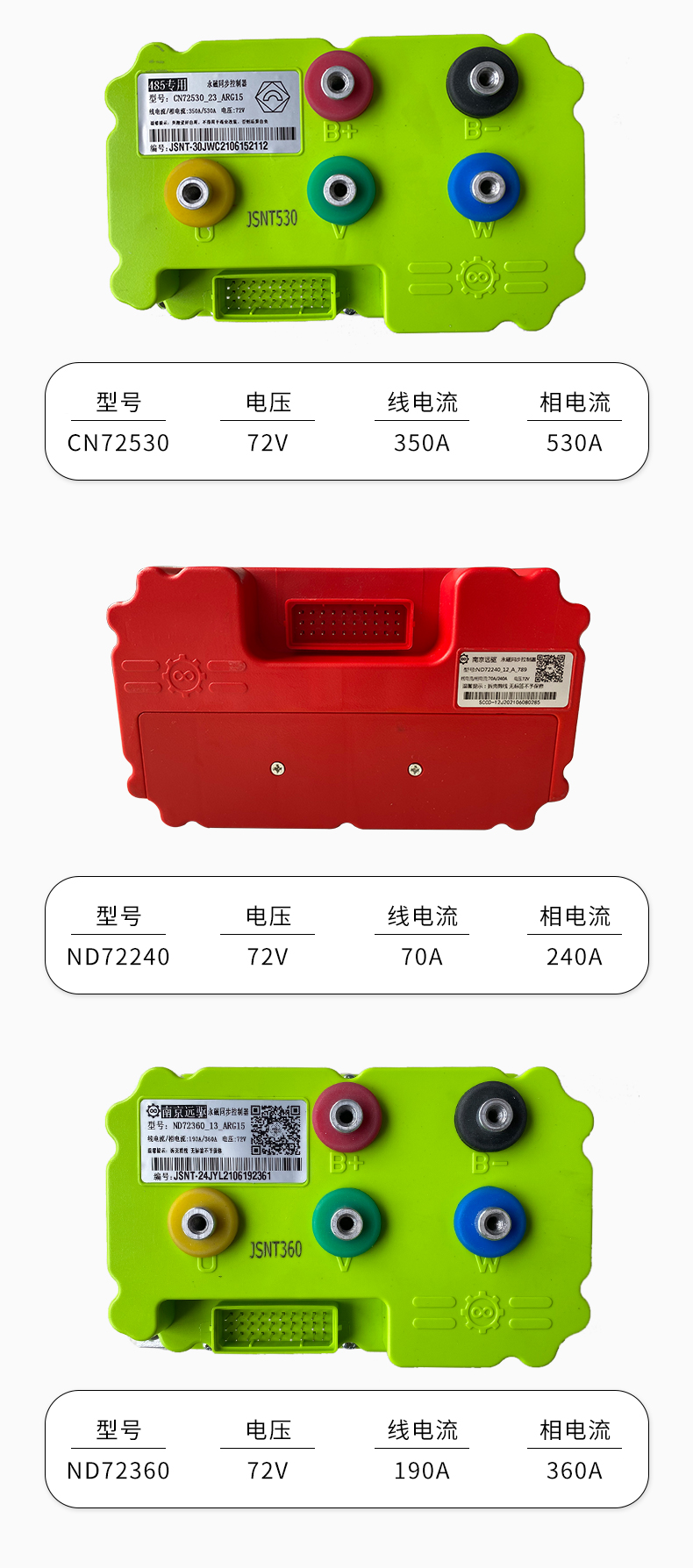 工马 南京远驱控制器电车72v大功率72240改装车蓝德72530m智能电机