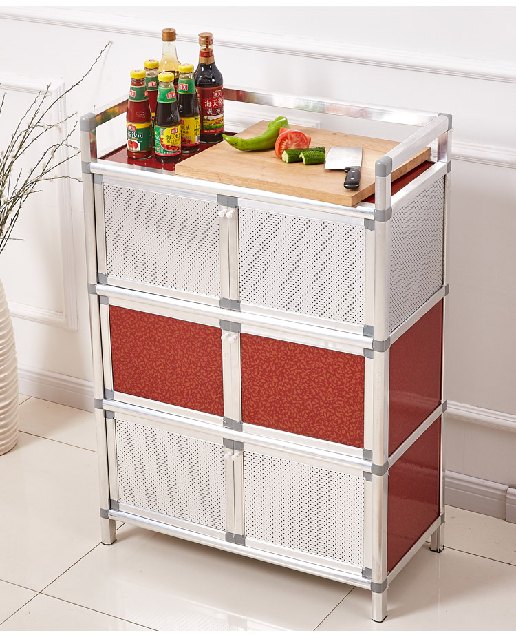 放剩菜的柜 小型厨房柜子储物柜带门 碗柜 灶台厨房收纳柜 铝合金 一